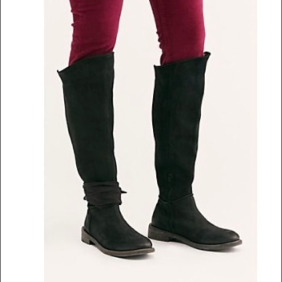 FREE People Tall Rodeo Suede Leather Knee High Boots Riding Boots New in Box 8 - Picture 1 of 8